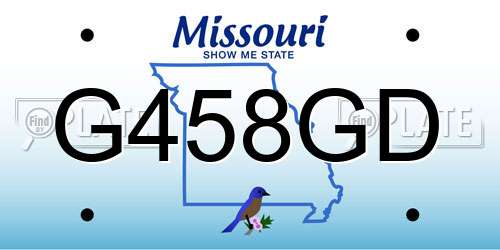 G458GD Missouri License Plate