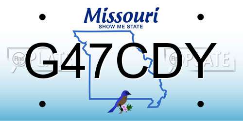 G47CDY Missouri License Plate