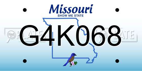G4K068 Missouri License Plate