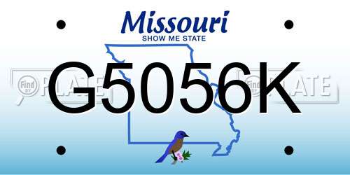 G5056K Missouri License Plate