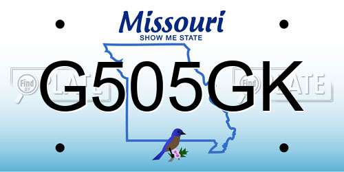 G505GK Missouri License Plate