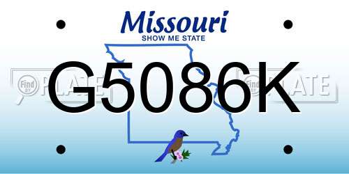 G5086K Missouri License Plate