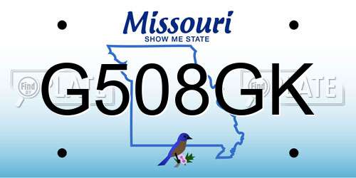 G508GK Missouri License Plate