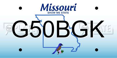 G50BGK Missouri License Plate