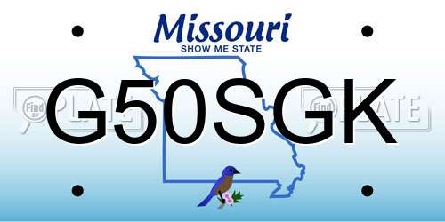G50SGK Missouri License Plate