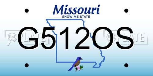 G512OS Missouri License Plate