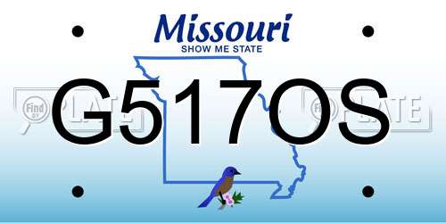 G517OS Missouri License Plate