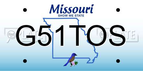 G51TOS Missouri License Plate