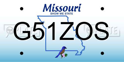 G51ZOS Missouri License Plate