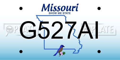 G527AI Missouri License Plate