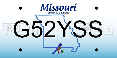 G52YSS Missouri License Plate