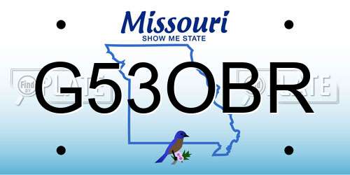 G53OBR Missouri License Plate