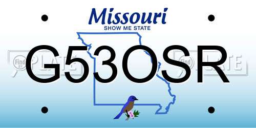 G53OSR Missouri License Plate