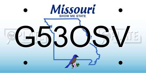 G53OSV Missouri License Plate
