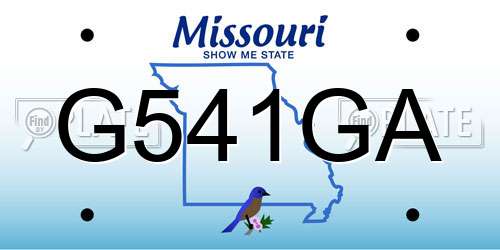 G541GA Missouri License Plate