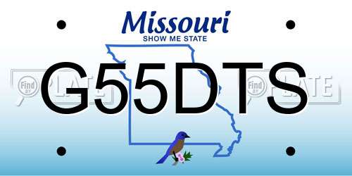 G55DTS Missouri License Plate