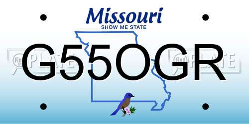 G55OGR Missouri License Plate
