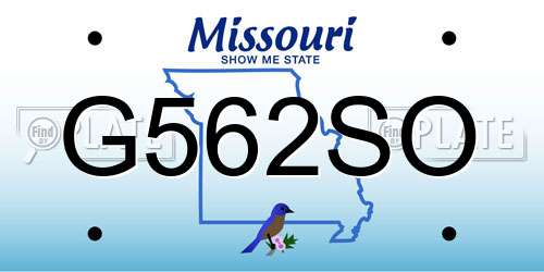 G562SO Missouri License Plate