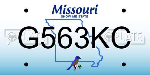 G563KC Missouri License Plate