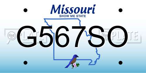 G567SO Missouri License Plate