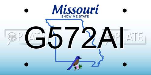 G572AI Missouri License Plate