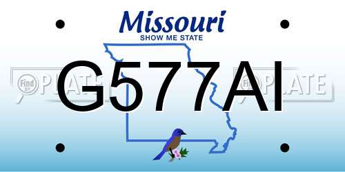 G577AI Missouri License Plate