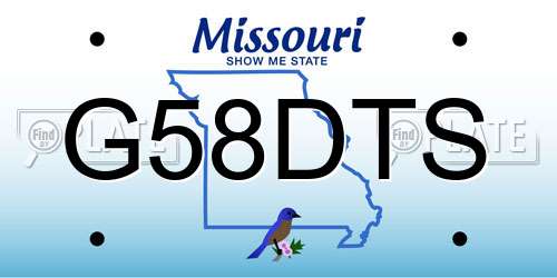 G58DTS Missouri License Plate