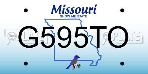 G595TO Missouri License Plate