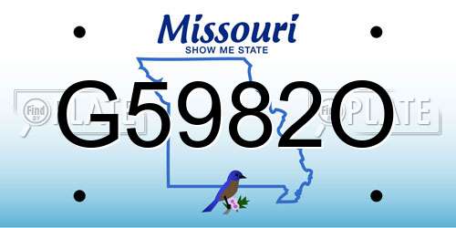G5982O Missouri License Plate