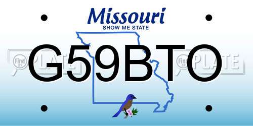G59BTO Missouri License Plate