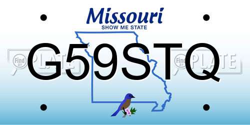 G59STQ Missouri License Plate