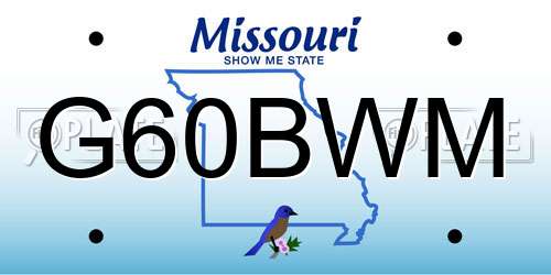 G60BWM Missouri License Plate