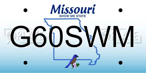 G60SWM Missouri License Plate