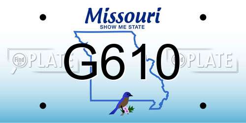 G610 Missouri License Plate