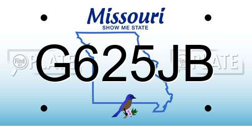 G625JB Missouri License Plate