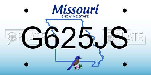 G625JS Missouri License Plate