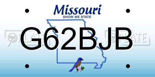 G62BJB Missouri License Plate