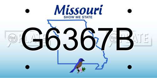G6367B Missouri License Plate
