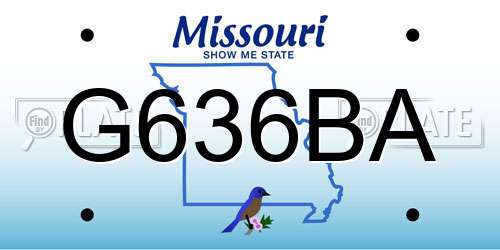 G636BA Missouri License Plate