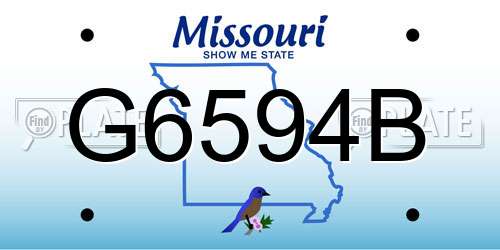G6594B Missouri License Plate