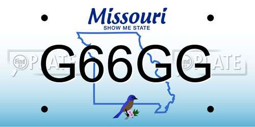 G66GG Missouri License Plate