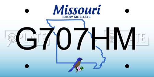 G707HM Missouri License Plate