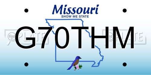 G70THM Missouri License Plate