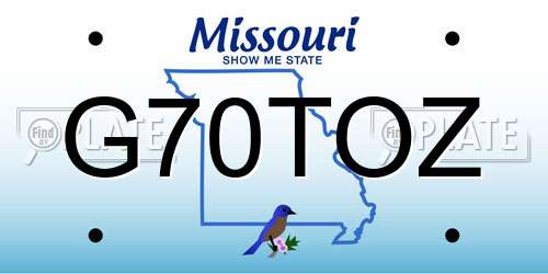 G70TOZ Missouri License Plate