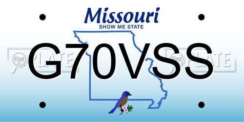 G70VSS Missouri License Plate