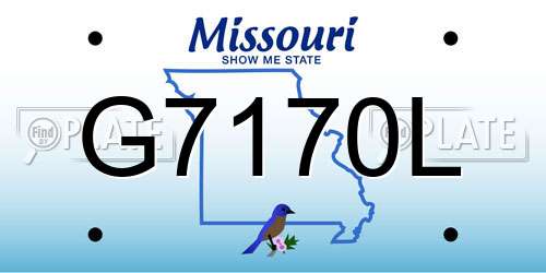 G7170L Missouri License Plate