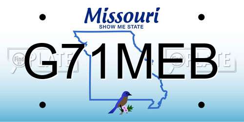 G71MEB Missouri License Plate