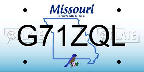 G71ZQL Missouri License Plate