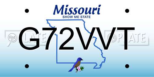 G72VVT Missouri License Plate