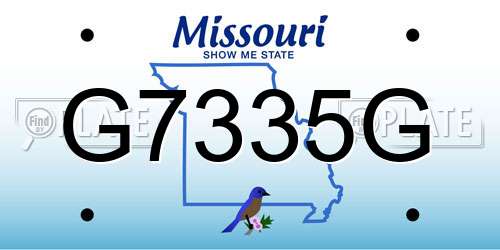 G7335G Missouri License Plate